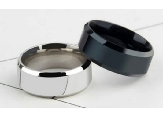 Men’s Titanium Ring - Black or Silver - 1 Pcs - Size 10 - Great Quality Item - Bling Ring - Auzunuti Gift Store / Necklaces, Rings and Bracelets;