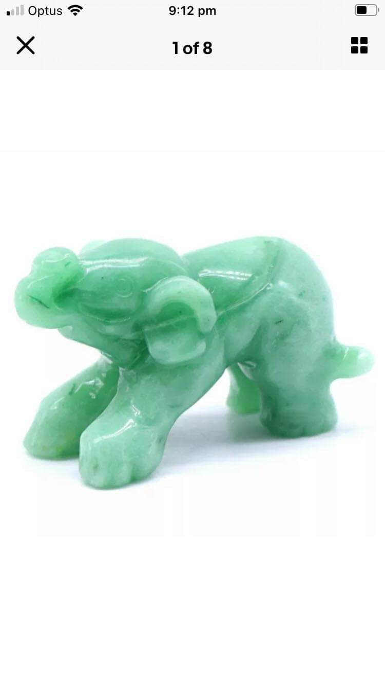 Elephant Rock Carvings - 11 Different Options Available - 1 Pcs or 2 Pcs - Auzunuti Gift Store / Hand Carved Gemstone Crystal Rock;