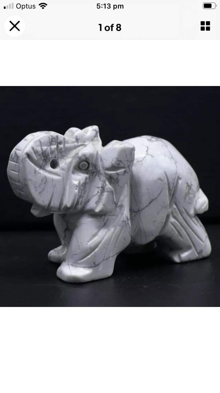 Elephant Rock Carvings - 11 Different Options Available - 1 Pcs or 2 Pcs - Auzunuti Gift Store / Hand Carved Gemstone Crystal Rock;