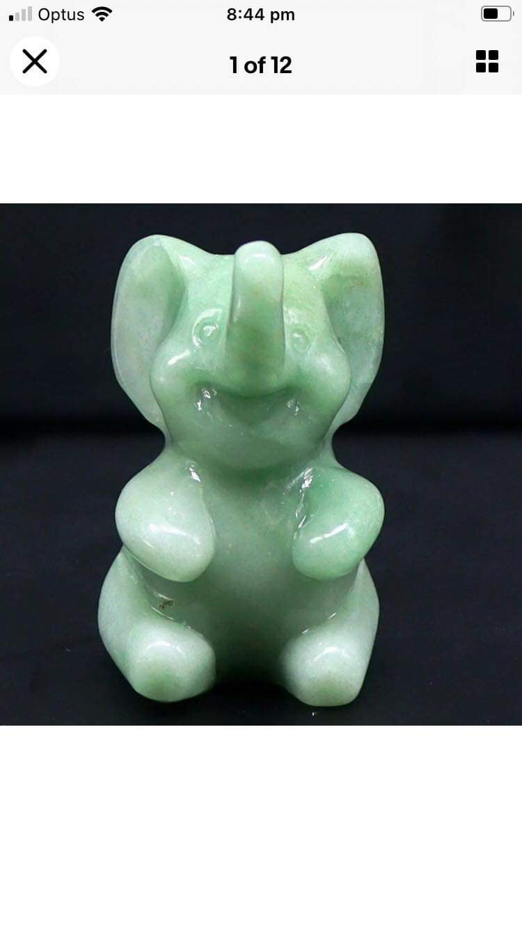 Elephant Rock Carvings - 11 Different Options Available - 1 Pcs or 2 Pcs - Auzunuti Gift Store / Hand Carved Gemstone Crystal Rock;